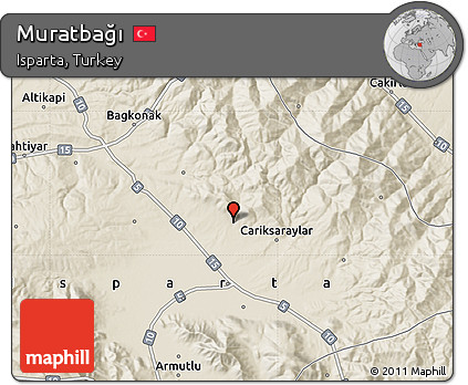 Shaded Relief Map of Muratbağı