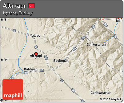 Shaded Relief Map of Altıkapı