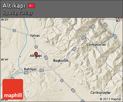 Shaded Relief Map of Altıkapı