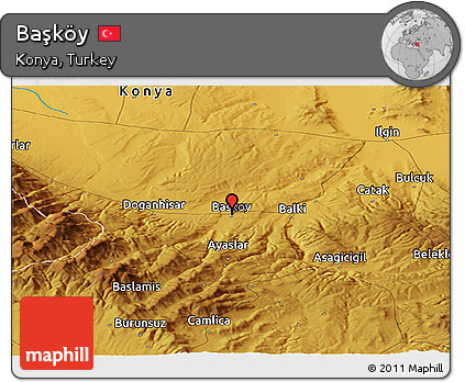 Physical Panoramic Map of Başköy