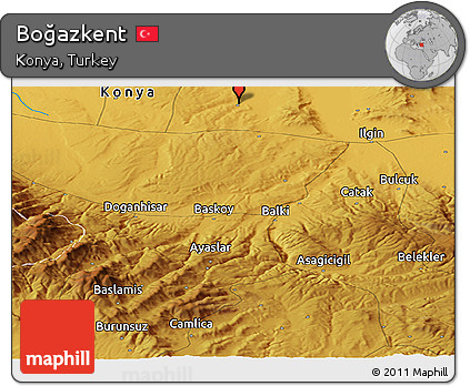 Physical Panoramic Map of Boğazkent