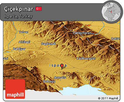 Physical Panoramic Map of Çiçekpınar