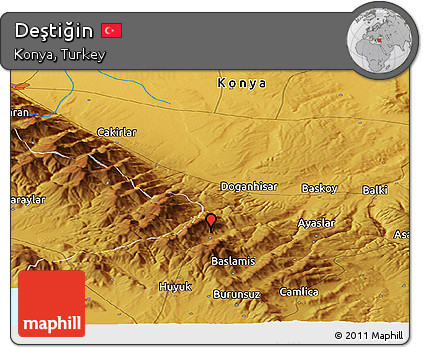 Physical Panoramic Map of Deştiğin