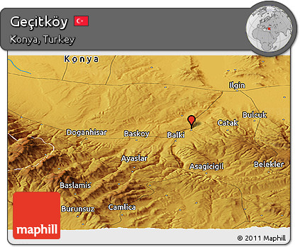 Physical Panoramic Map of Geçitköy