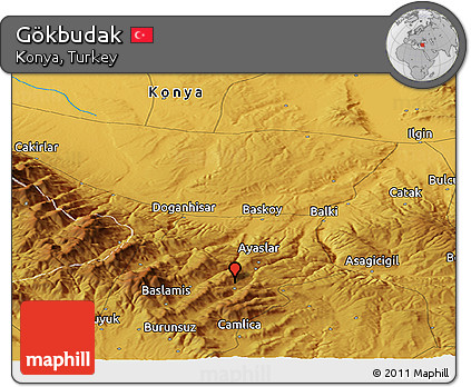 Physical Panoramic Map of Gökbudak