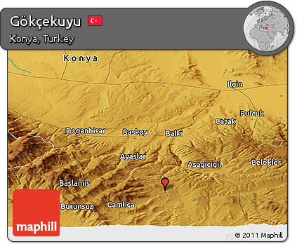 Physical Panoramic Map of Gökçekuyu