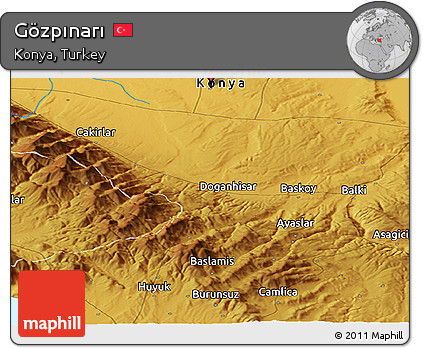 Physical Panoramic Map of Gözpınarı