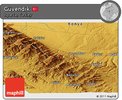Physical Panoramic Map of Güvendik
