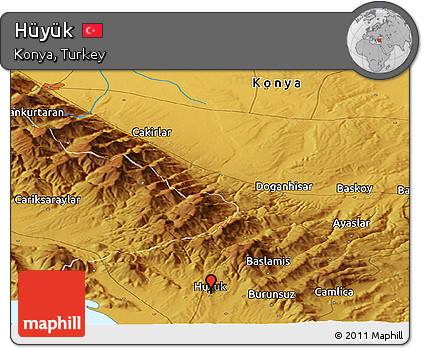 Physical Panoramic Map of Hüyük