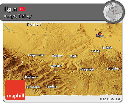 Physical Panoramic Map of Ilgın