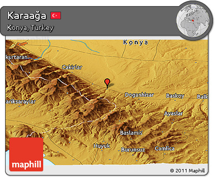 Physical Panoramic Map of Karaağa