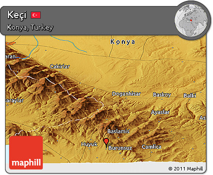 Physical Panoramic Map of Keçi