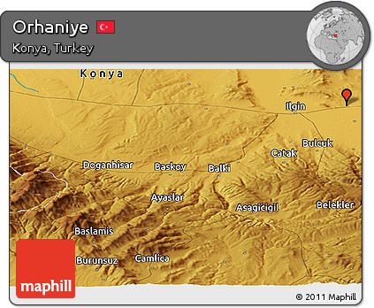 Physical Panoramic Map of Orhaniye
