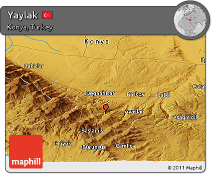 Physical Panoramic Map of Yaylak