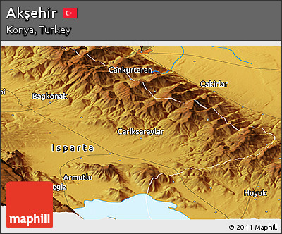 Physical Panoramic Map of Akşehir