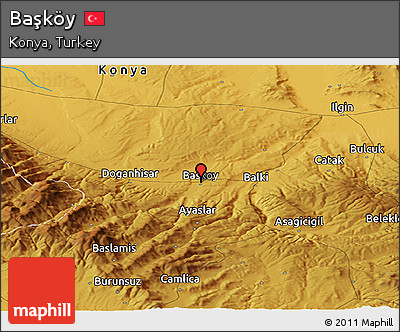 Physical Panoramic Map of Başköy