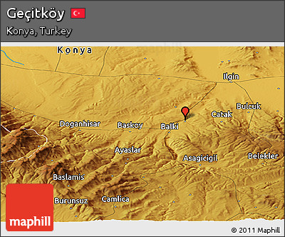 Physical Panoramic Map of Geçitköy