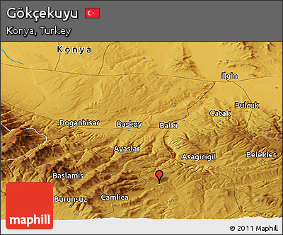 Physical Panoramic Map of Gökçekuyu