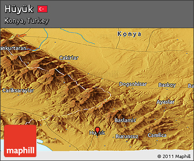Physical Panoramic Map of Hüyük