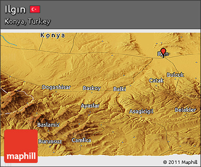 Physical Panoramic Map of Ilgın