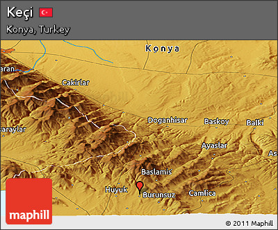 Physical Panoramic Map of Keçi
