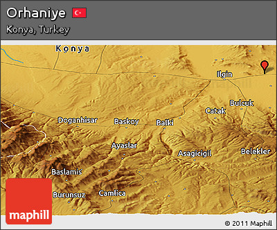 Physical Panoramic Map of Orhaniye