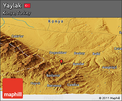 Physical Panoramic Map of Yaylak