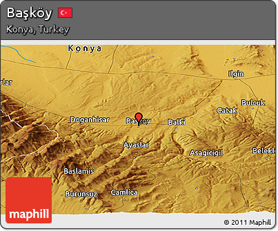 Physical Panoramic Map of Başköy