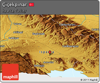 Physical Panoramic Map of Çiçekpınar