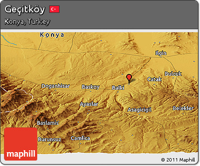 Physical Panoramic Map of Geçitköy