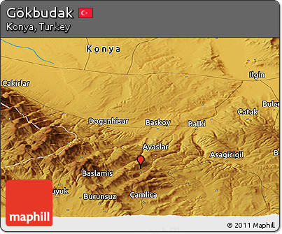 Physical Panoramic Map of Gökbudak