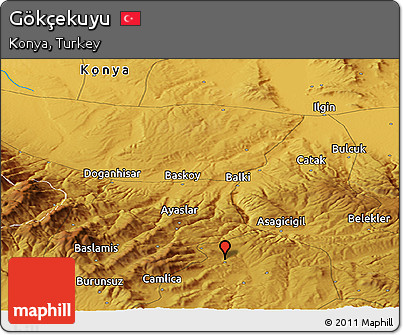 Physical Panoramic Map of Gökçekuyu