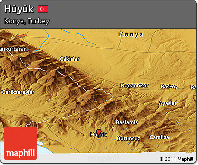 Physical Panoramic Map of Hüyük