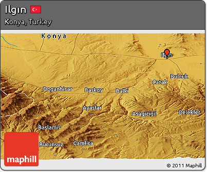 Physical Panoramic Map of Ilgın