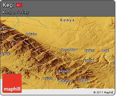 Physical Panoramic Map of Keçi