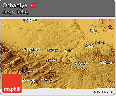 Physical Panoramic Map of Orhaniye