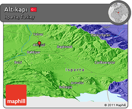 Political Panoramic Map of Altıkapı