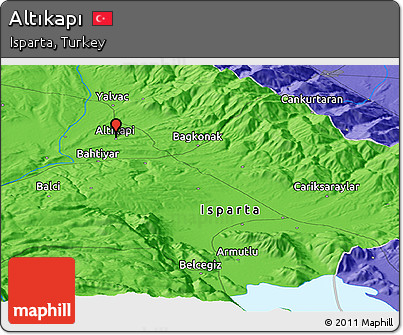 Political Panoramic Map of Altıkapı
