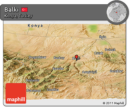 Satellite Panoramic Map of Balkı