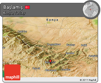 Satellite Panoramic Map of Başlamış