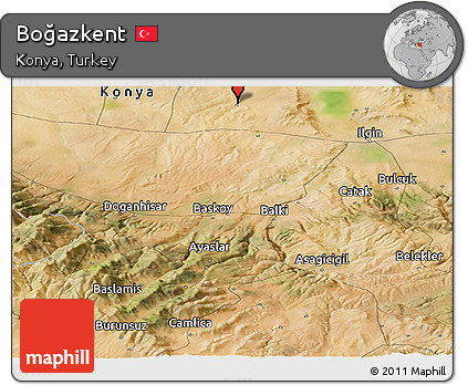 Satellite Panoramic Map of Boğazkent