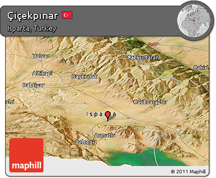 Satellite Panoramic Map of Çiçekpınar