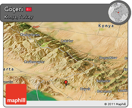 Satellite Panoramic Map of Göçeri