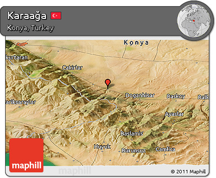 Satellite Panoramic Map of Karaağa