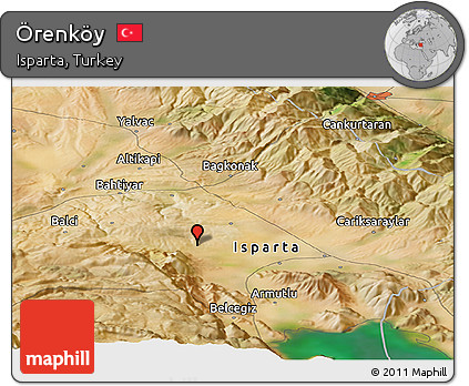 Satellite Panoramic Map of Örenköy
