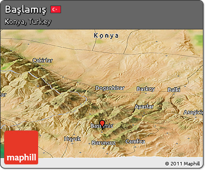 Satellite Panoramic Map of Başlamış