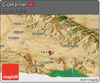 Satellite Panoramic Map of Çiçekpınar