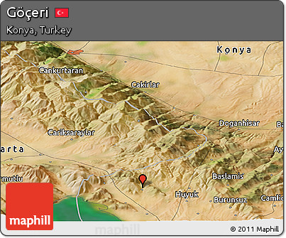 Satellite Panoramic Map of Göçeri