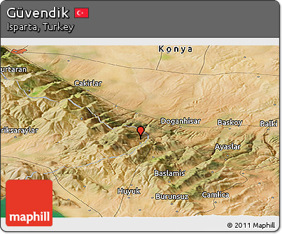 Satellite Panoramic Map of Güvendik
