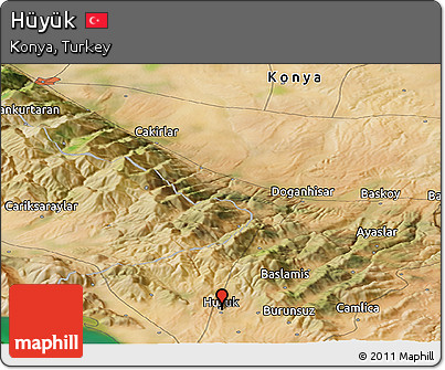 Satellite Panoramic Map of Hüyük